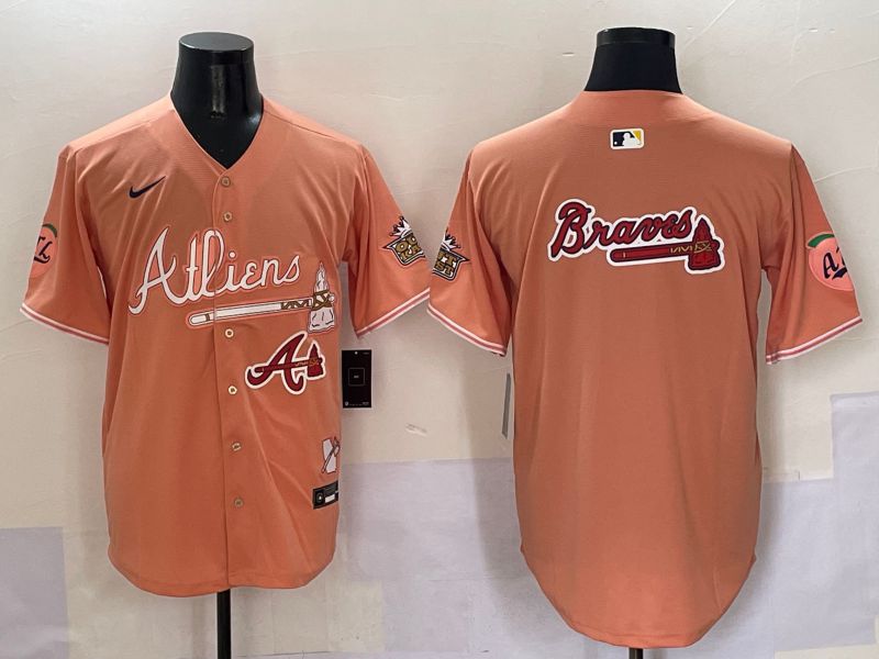 Men Atlanta Braves Blank Orange Five generations Joint Name 2025 Nike MLB Jersey style 10